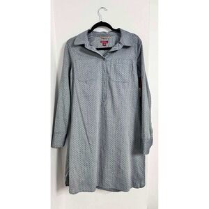Merona Dark Academia Dobby Shirt Dress Chambray Womens M